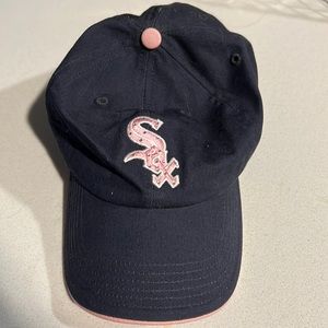 Pink and black white Sox hat